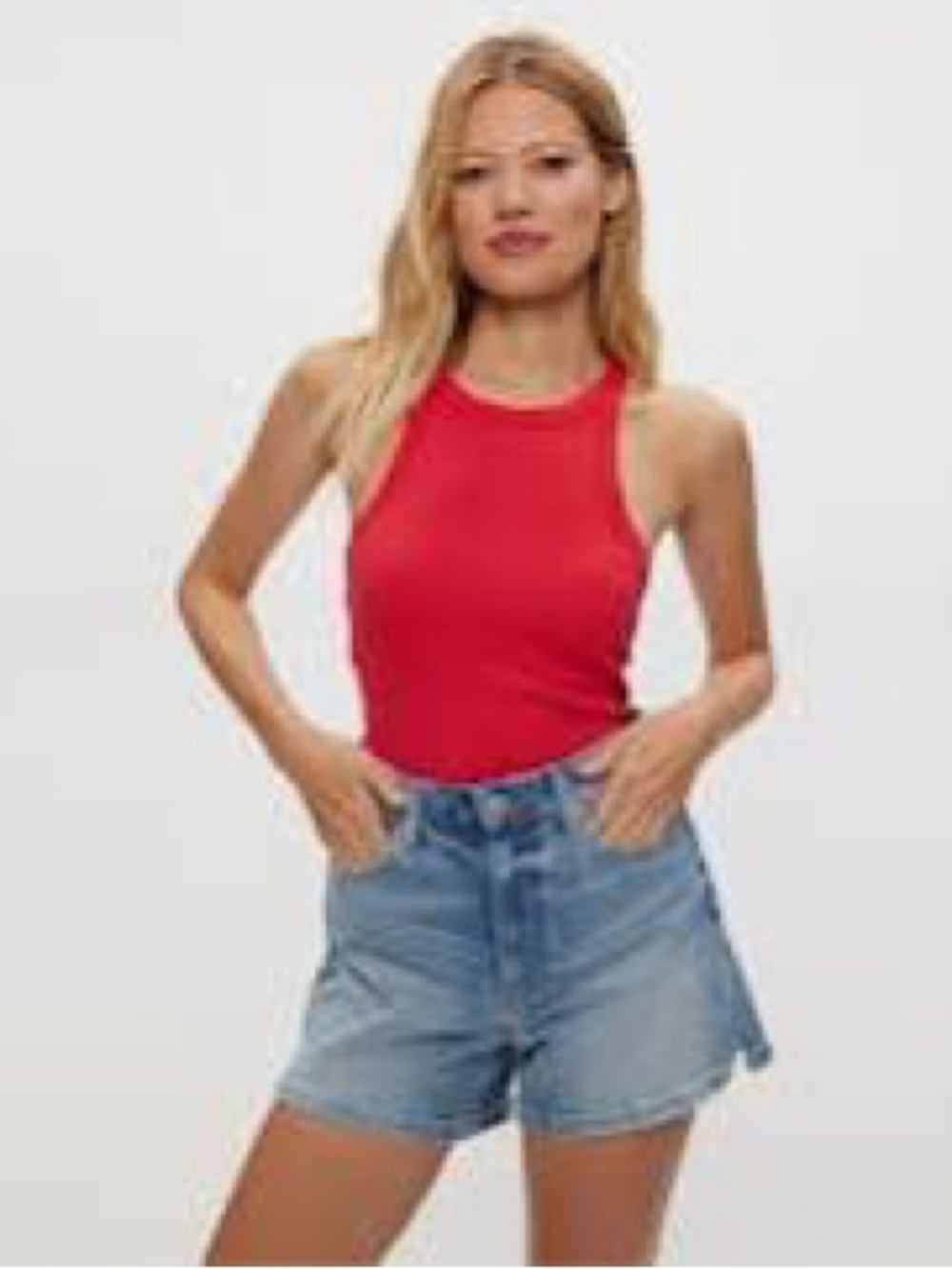 Michael Stars Hayes Women's Red Ribbed Tank Top - L - NWOT